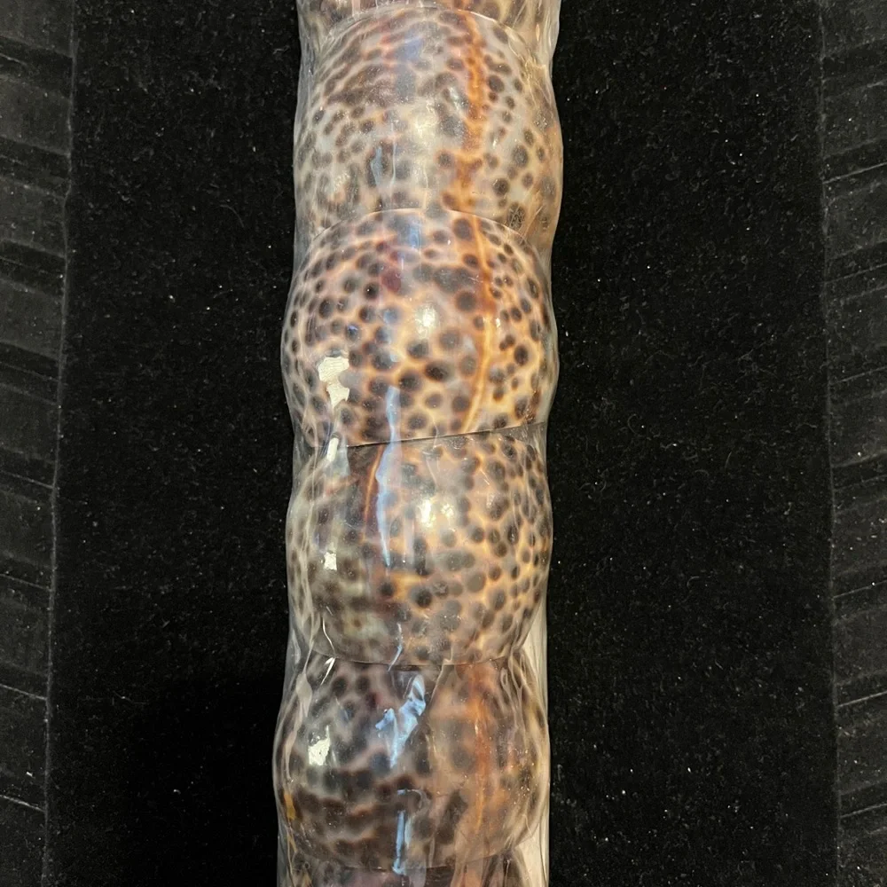 Vintage Tiger Cowrie Sea Shell NAPKIN RING Holders SET of 6 Natural Brown Black
